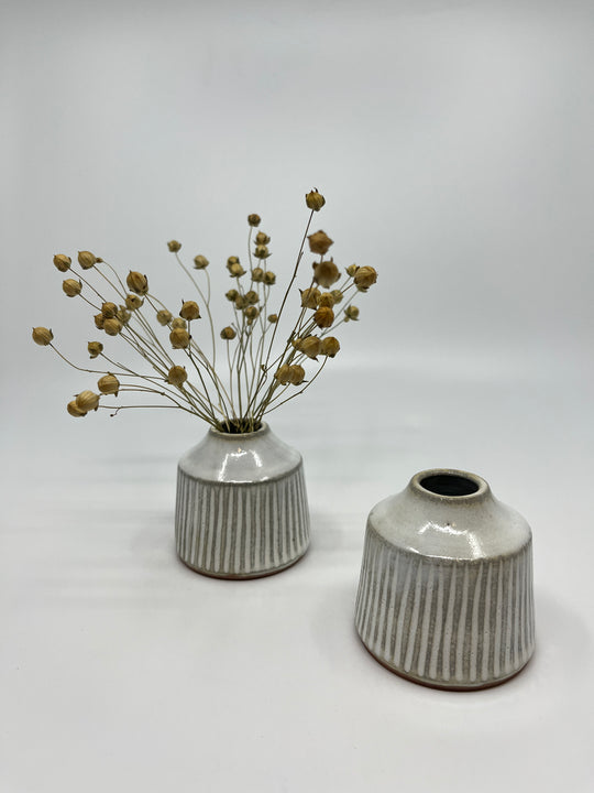 Mini vase cannelé gris Susan Mackie