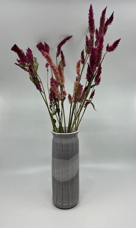 Vase facetté gris Susan Mackie