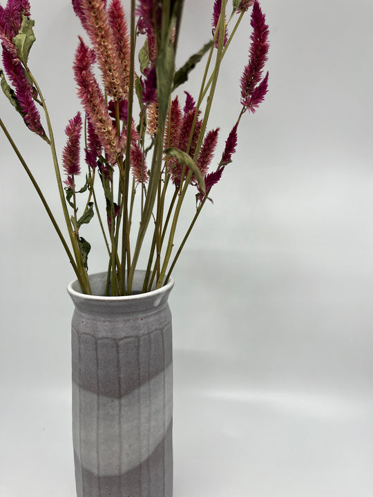 Vase facetté gris Susan Mackie