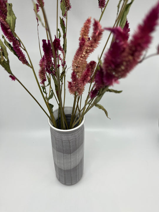 Vase facetté gris Susan Mackie