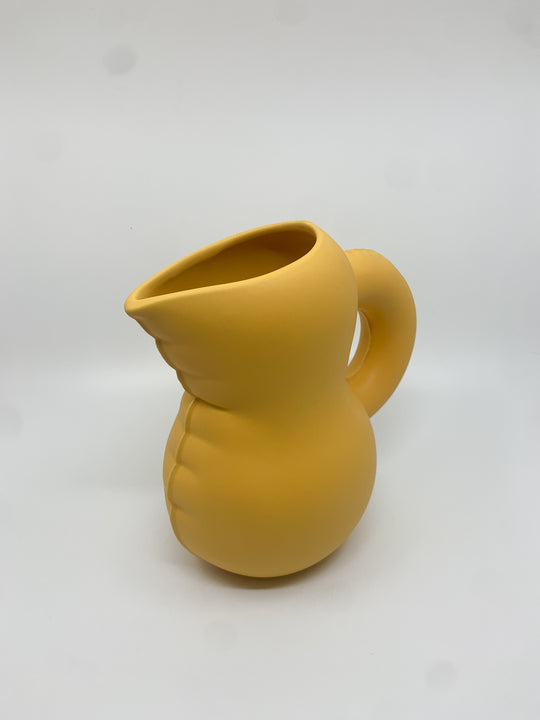 Carafe EMILY en céramique couleur jaune mat