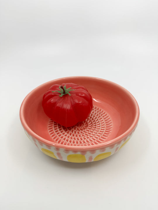 Assiette à râper taille M couleur JAUNE/ROSE
