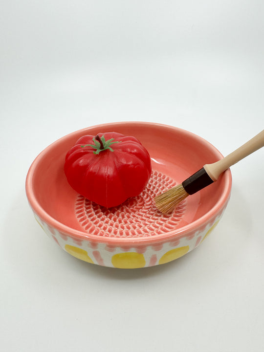 Assiette à râper taille M couleur JAUNE/ROSE