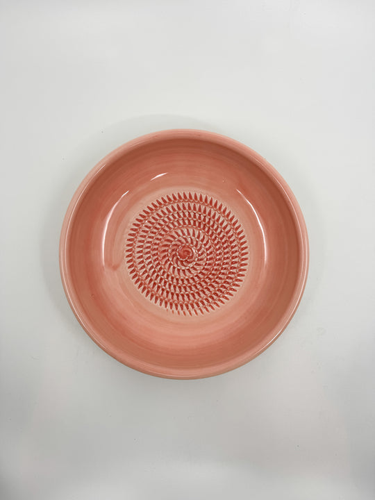 Assiette à râper en céramique taille L couleur JAUNE / ROSE