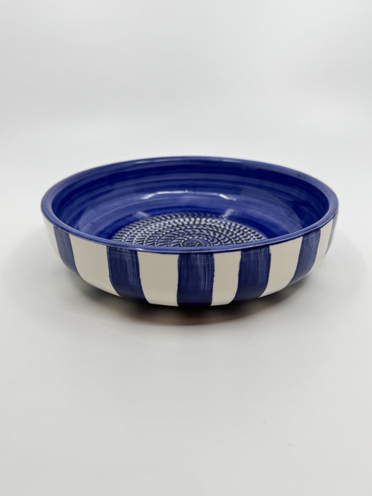 Assiette à râper en céramique taille L couleur bleu