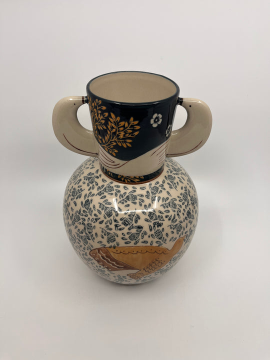 Vase en céramique oiseau