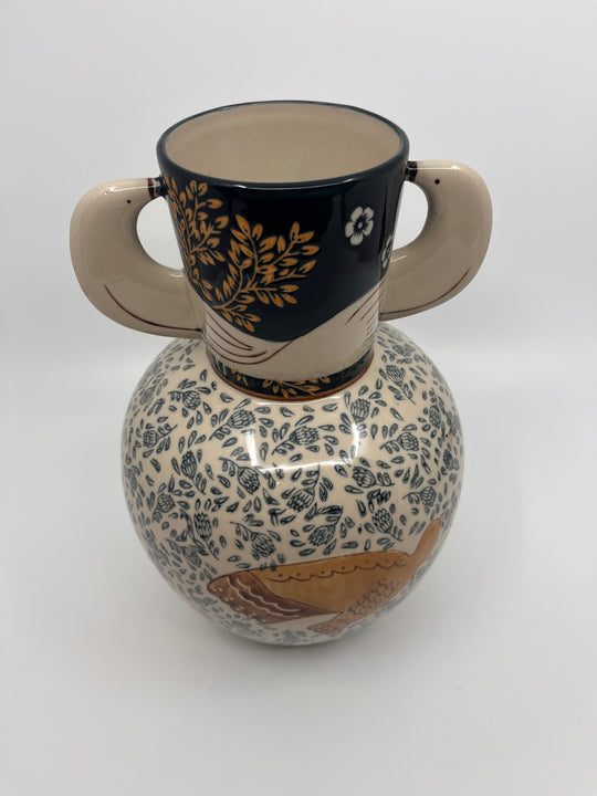 Vase en céramique oiseau