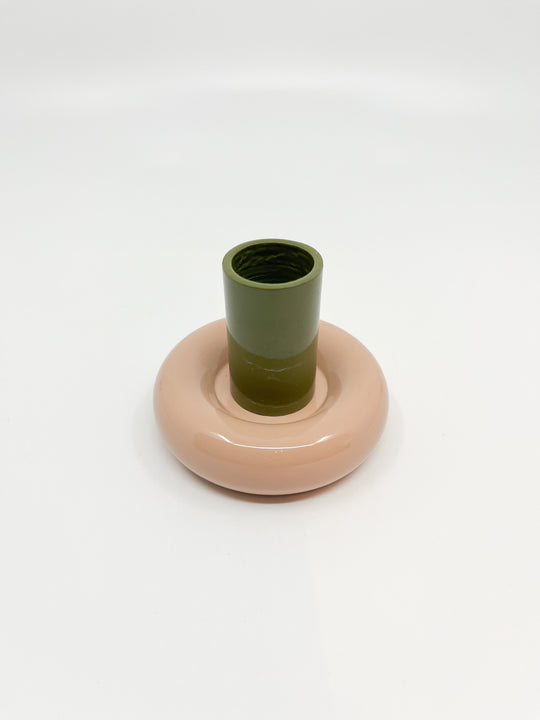 Bougeoir Donut taille S couleur olive et rose