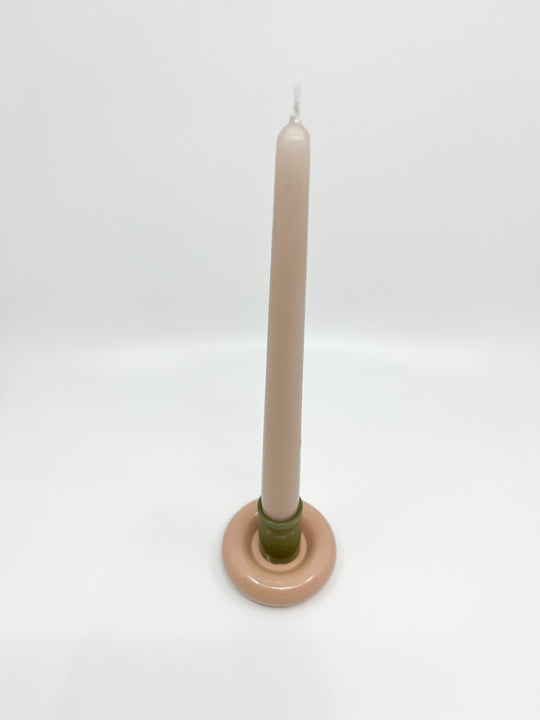 Bougeoir Donut taille S couleur olive et rose