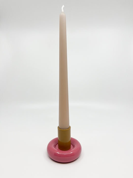 Bougeoir Donut taille S couleur sienne et rose