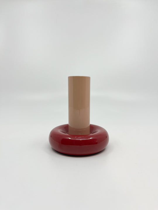 Bougeoir Donut taille M couleur rose et rouge