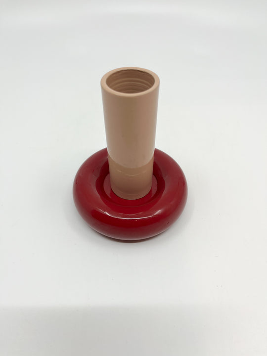 Bougeoir Donut taille M couleur rose et rouge