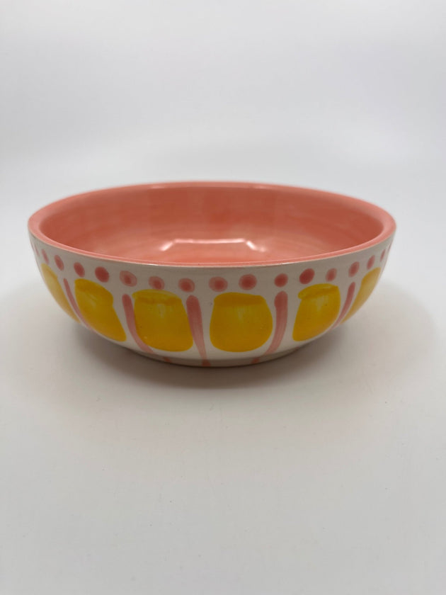 Assiette à râper taille M couleur JAUNE/ROSE - Les Fleurs Sauvages - assiette à râper