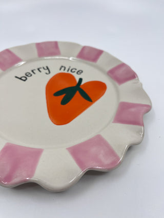 Assiette CG fraise - Les Fleurs Sauvages - assiette