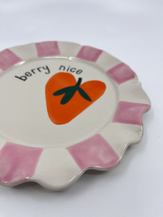 Assiette CG fraise - Les Fleurs Sauvages - assiette