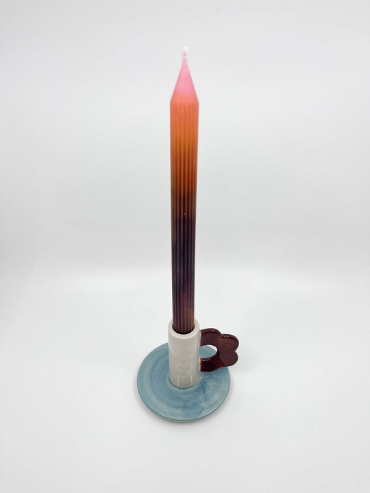 Bougeoir CG bleu - Les Fleurs Sauvages - bougeoir