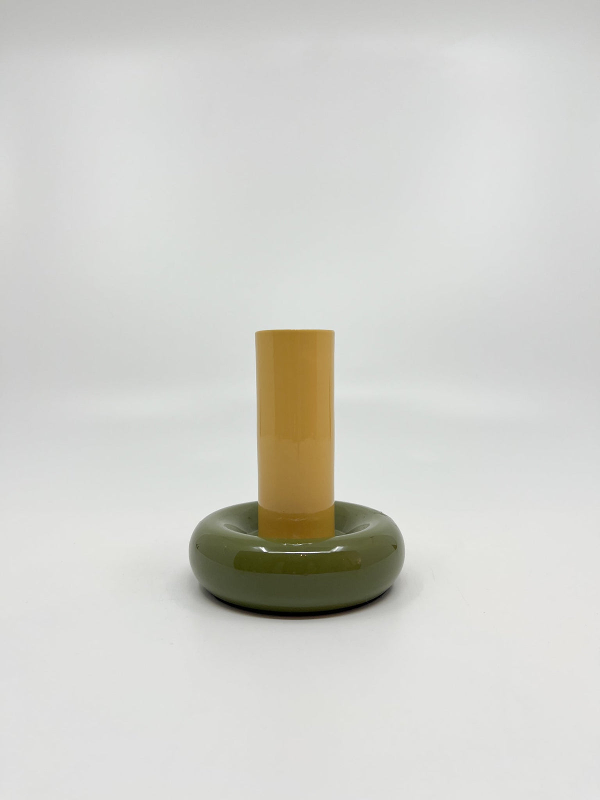 Bougeoir Donut taille M couleur citron et camomille - Les Fleurs Sauvages - bougeoir