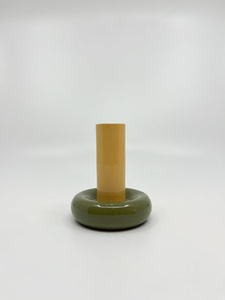 Bougeoir Donut taille M couleur citron et camomille - Les Fleurs Sauvages - bougeoir