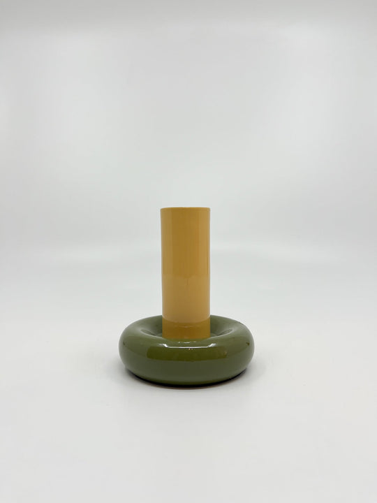 Bougeoir Donut taille M couleur citron et camomille - Les Fleurs Sauvages - bougeoir