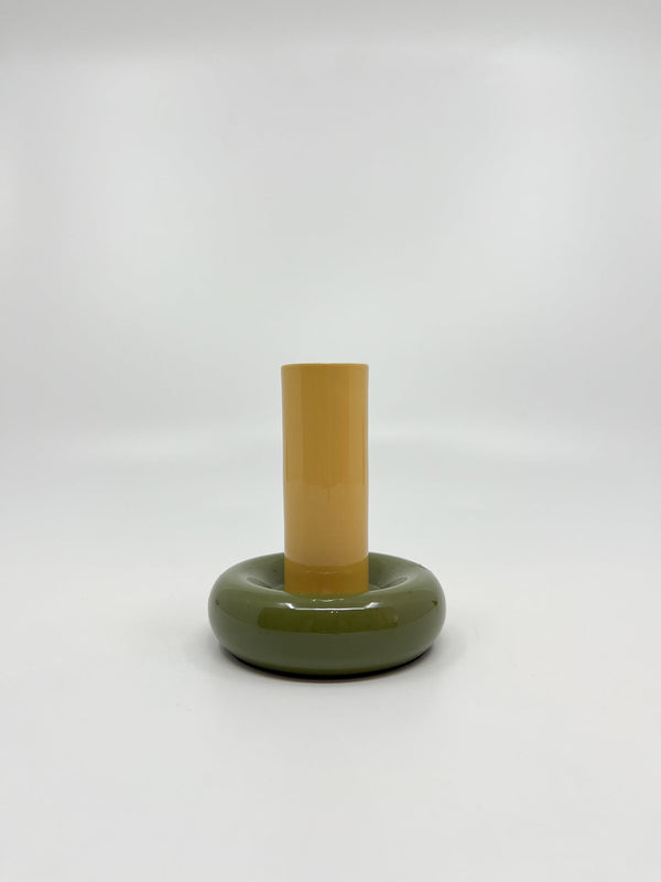 Bougeoir Donut taille M couleur citron et camomille - Les Fleurs Sauvages - bougeoir