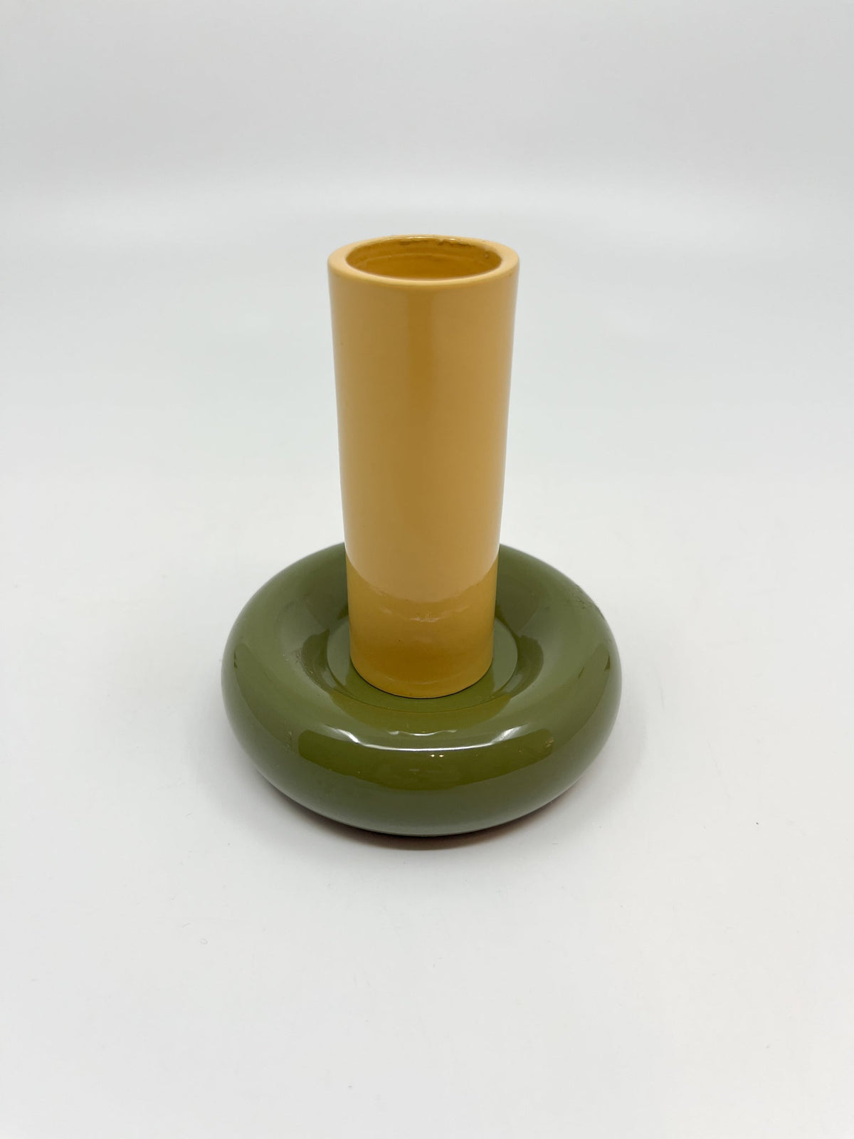 Bougeoir Donut taille M couleur citron et camomille - Les Fleurs Sauvages - bougeoir