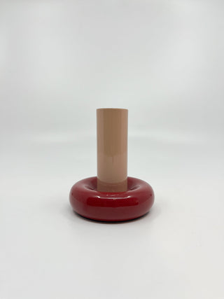Bougeoir Donut taille M couleur rose et rouge - Les Fleurs Sauvages - bougeoir