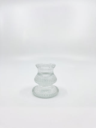 Bougeoir en verre Bloom transparent chic six modèles