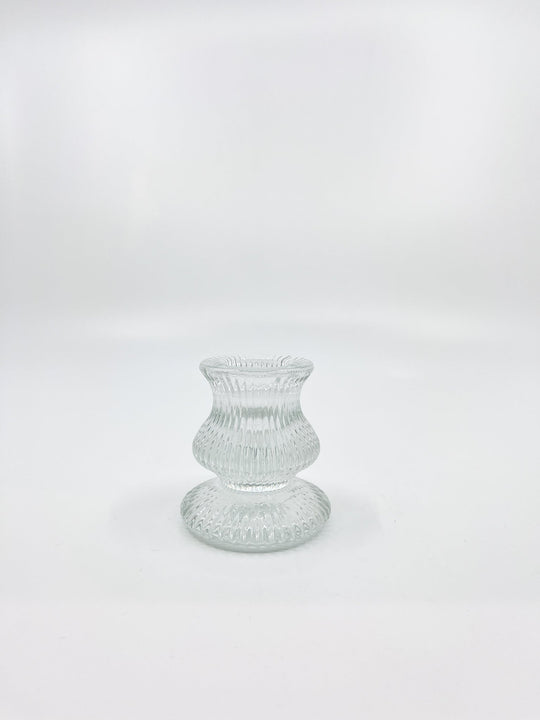 Bougeoir en verre Bloom transparent chic six modèles