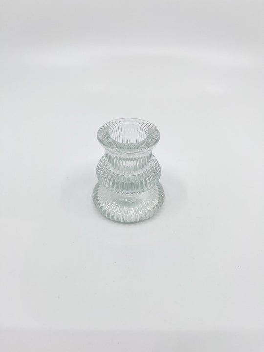 Bougeoir en verre Bloom transparent chic six modèles