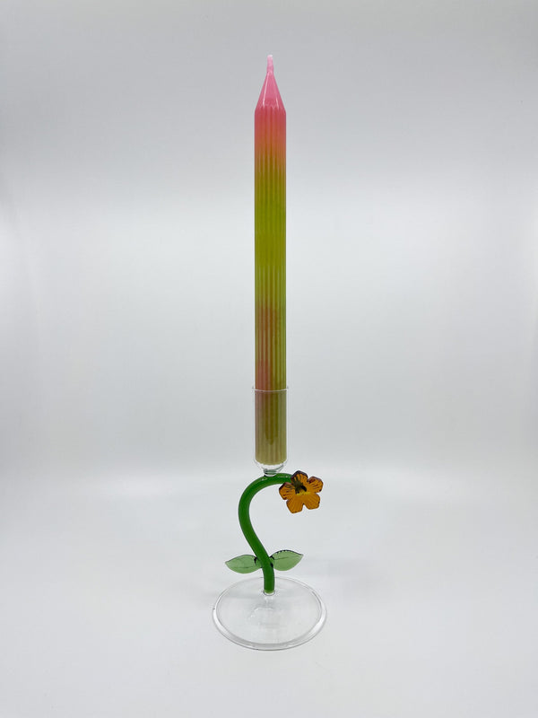 Bougeoir en verre Fleur Bloom - Les Fleurs Sauvages - bougeoir