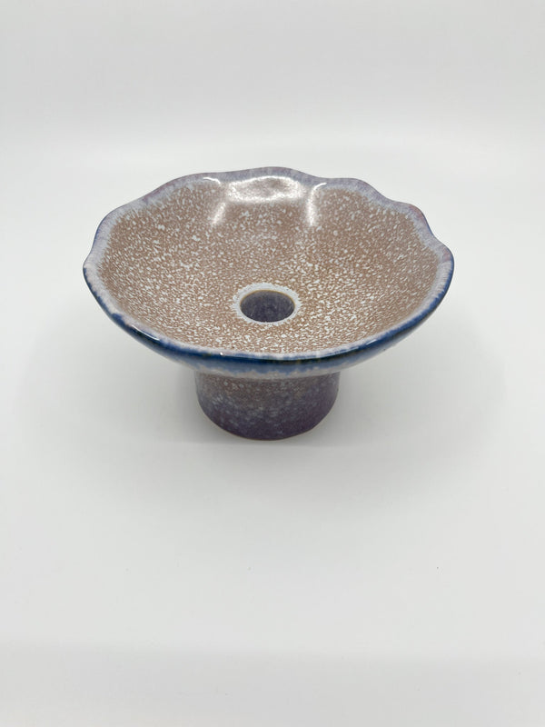 Bougeoir Grand bleu Bloom - Les Fleurs Sauvages - bougeoir