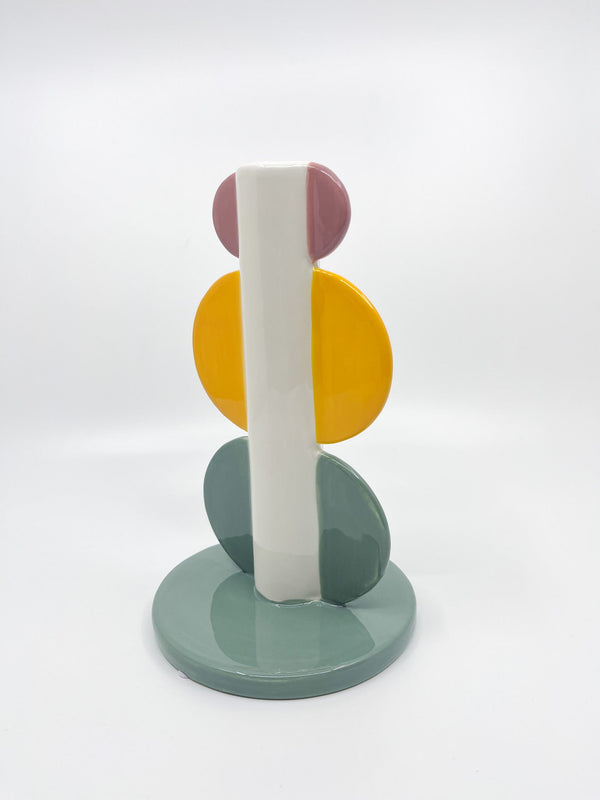 Bougeoir Lorenzo Que Rico en céramique jaune violet vert