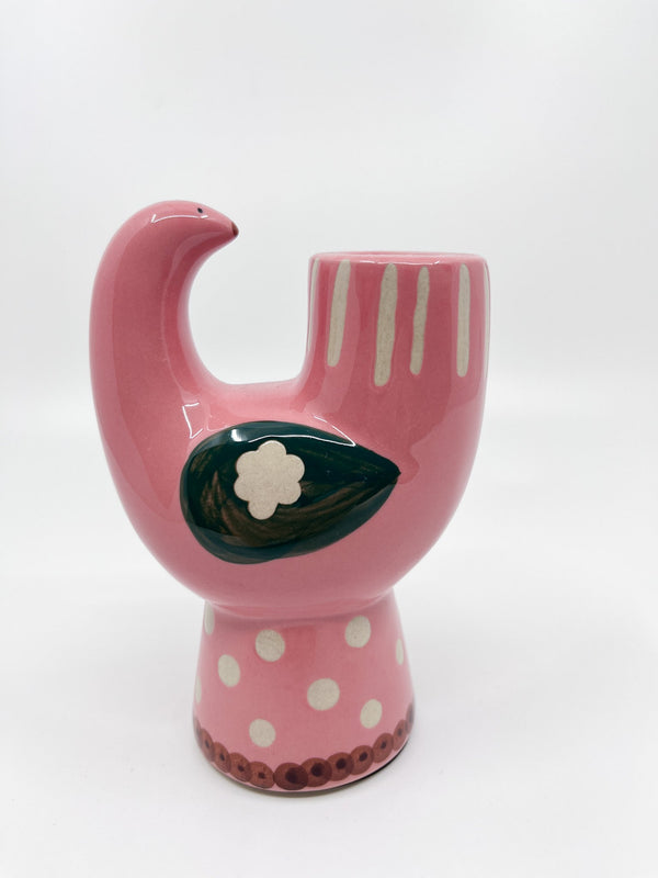 Bougeoir Oiseau de paradis céramique coloré peint à la main2