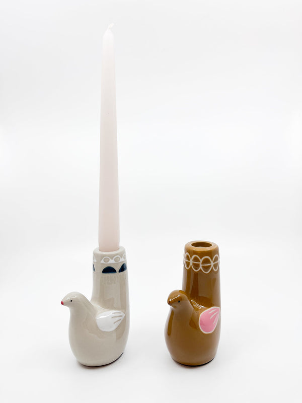 Bougeoir Oiseau de paradis blanc - Les Fleurs Sauvages - bougeoir