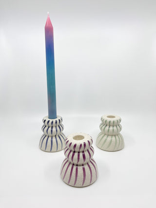 Bougeoir Rayure Bloom - Les Fleurs Sauvages - bougeoir