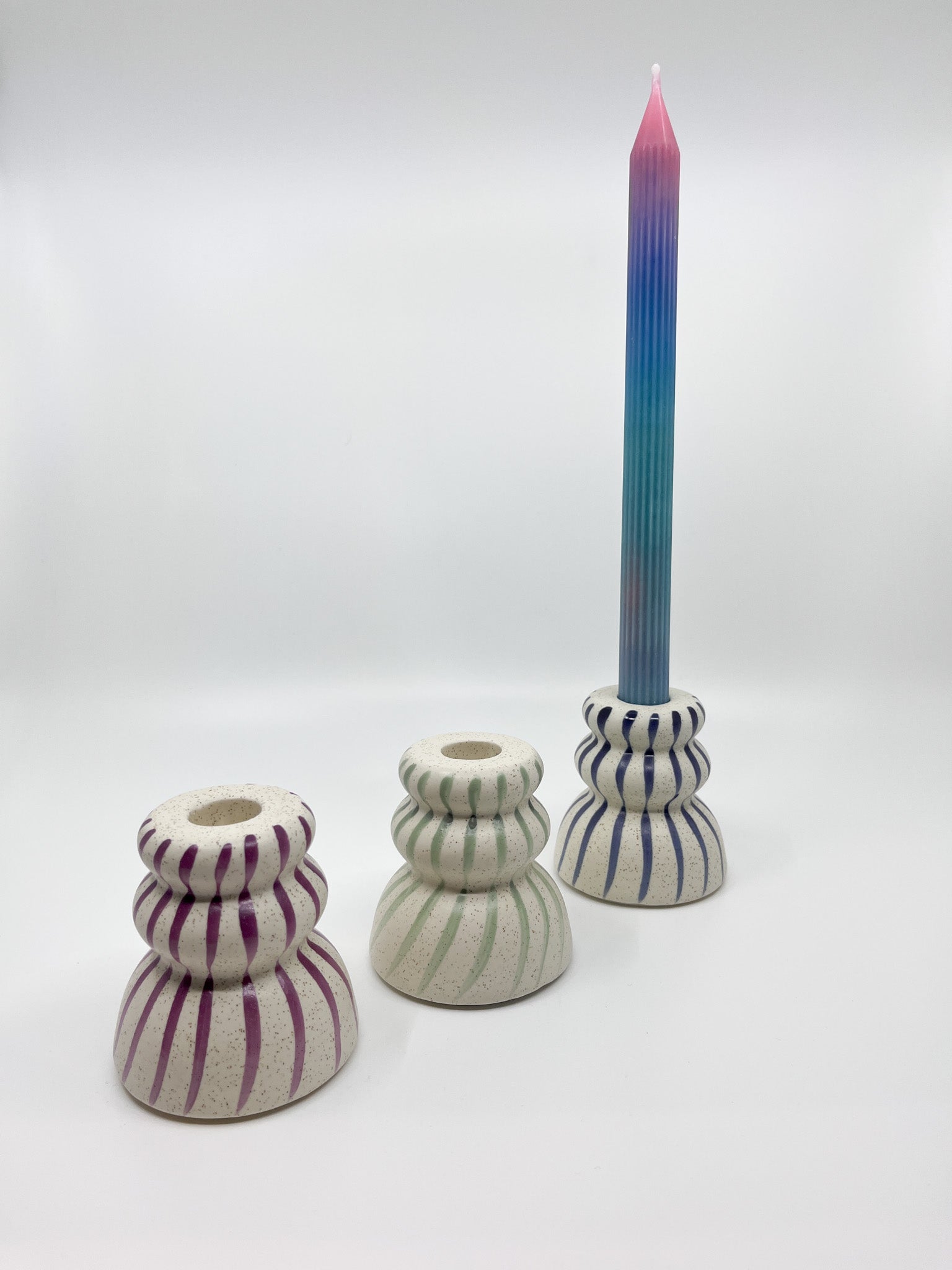 Bougeoir Rayure Bloom - Les Fleurs Sauvages - bougeoir