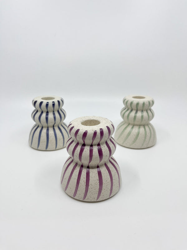 Bougeoir Rayure Bloom - Les Fleurs Sauvages - bougeoir