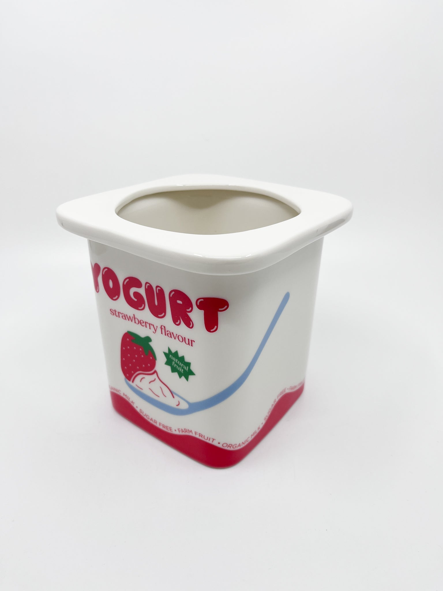 Cache - pot yaourt à la fraise Fluid - Les Fleurs Sauvages - cache pot