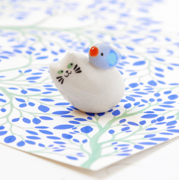 Chat Colibri - Les Fleurs Sauvages - figurine