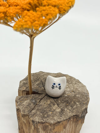 Mini chat - Les Fleurs Sauvages - animal en faïence