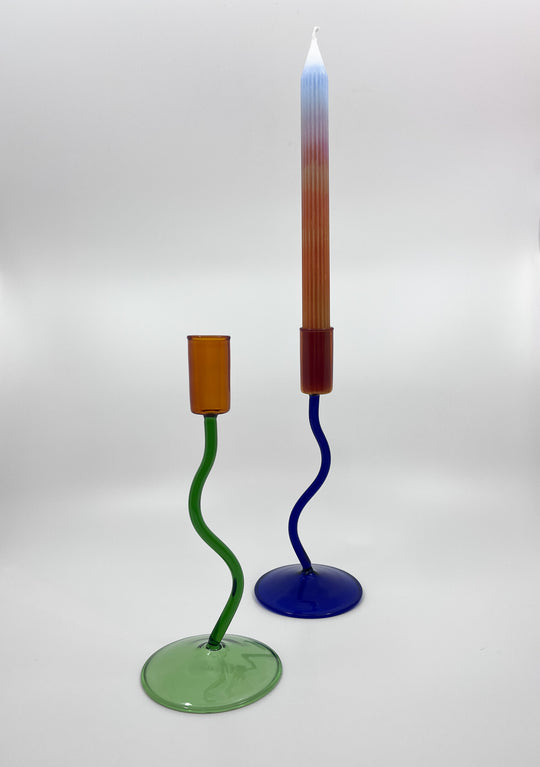 Bougeoir en verre Ada