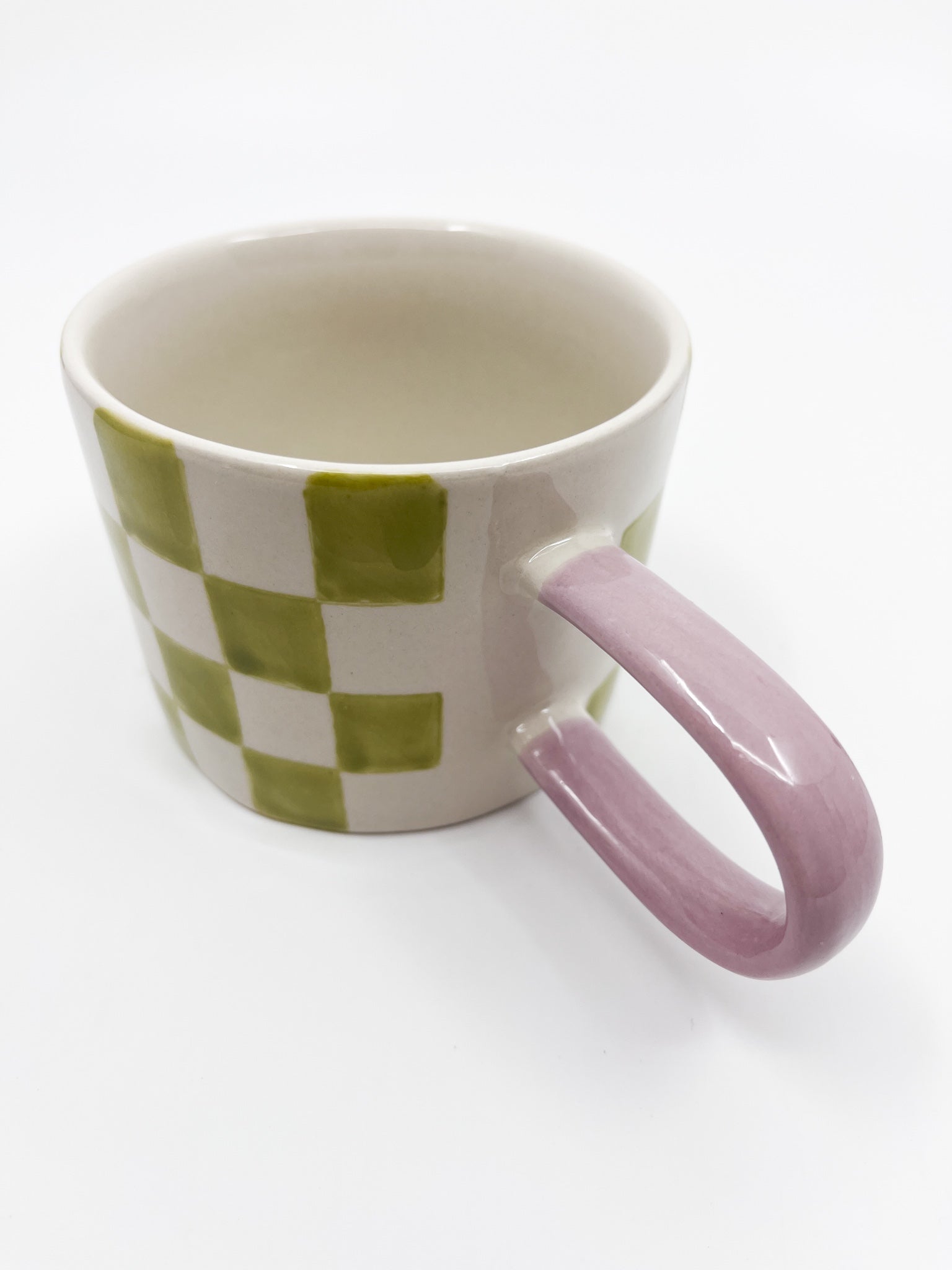 Tasse à carreaux vert et blanc - Les Fleurs Sauvages - mug
