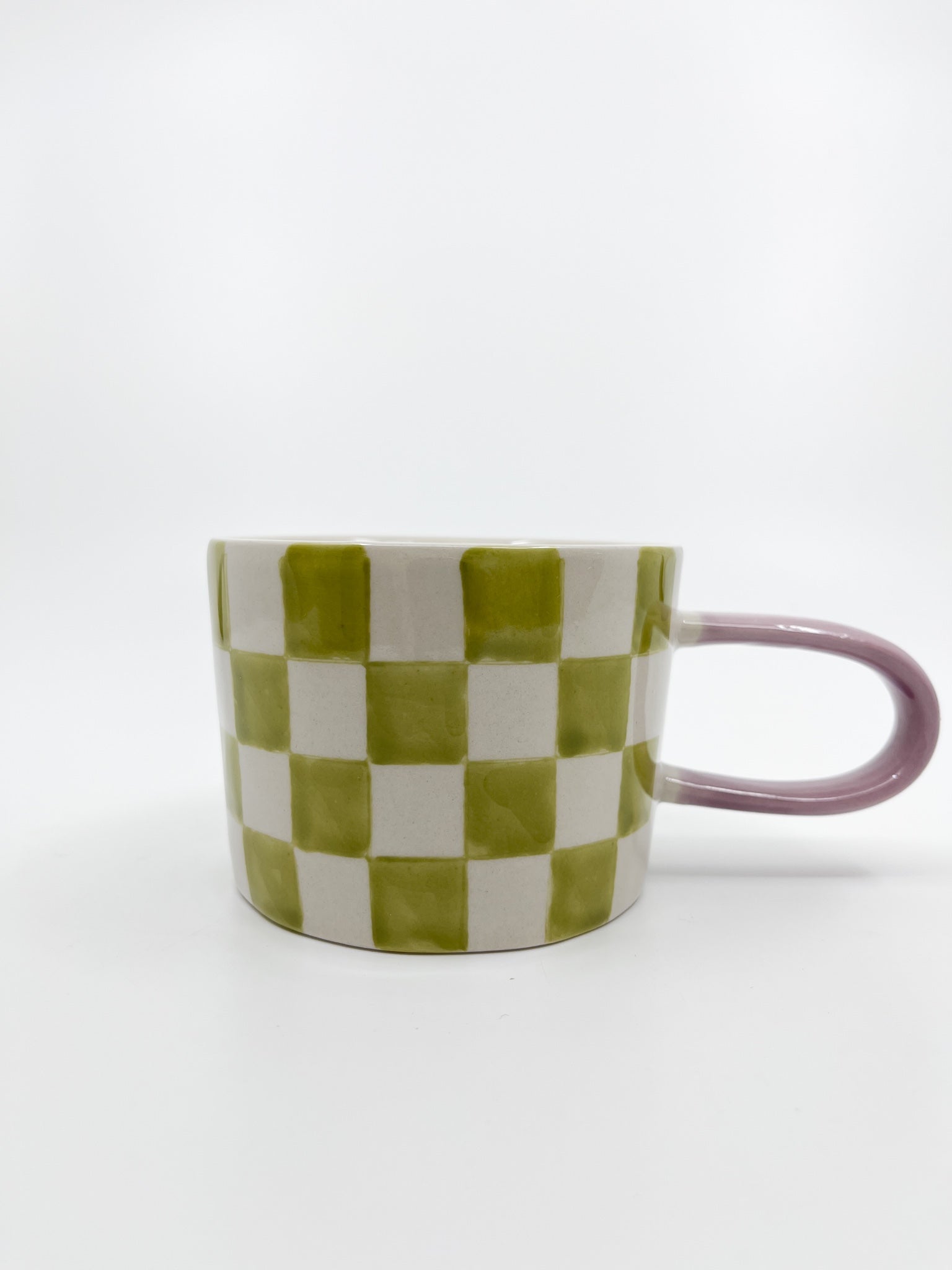 Tasse à carreaux vert et blanc - Les Fleurs Sauvages - mug