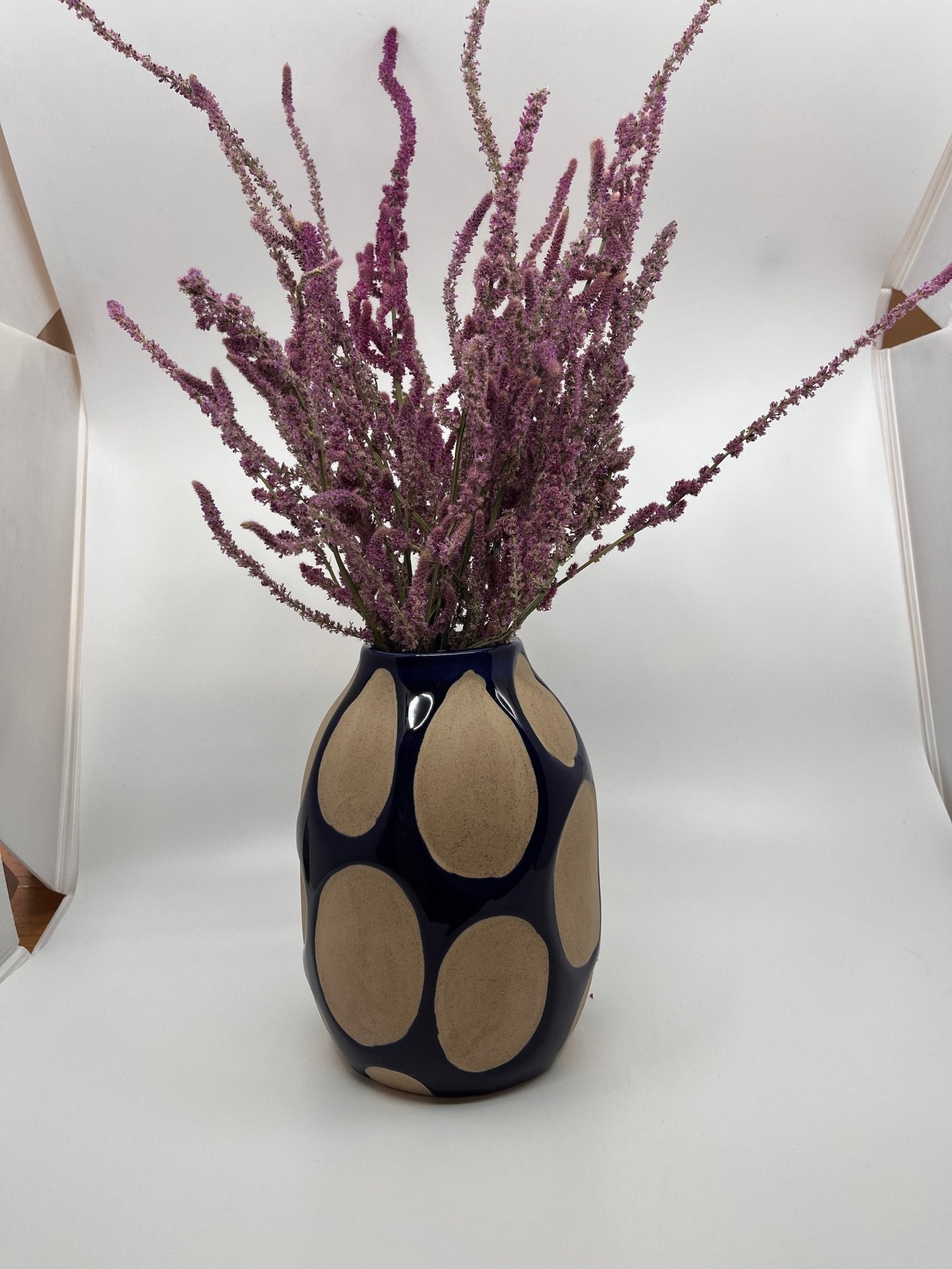 Vase en céramique bleu hauteur 20cm - Les Fleurs Sauvages - vase