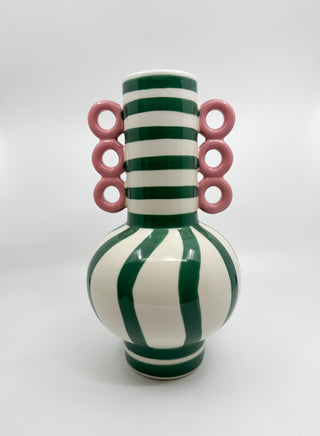 Vase Que Rico - Clarissa vert et rose - Les Fleurs Sauvages - vase